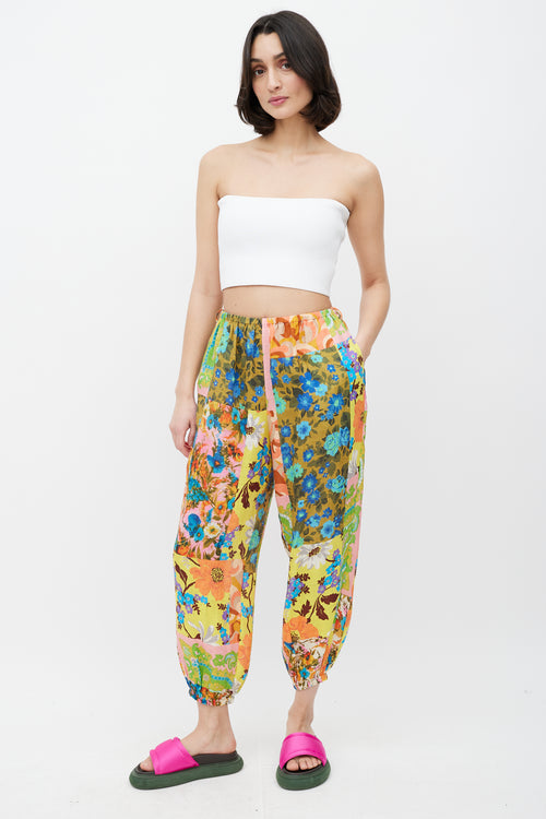 Zimmermann Pink 
Multicolour Floral Linen Trouser