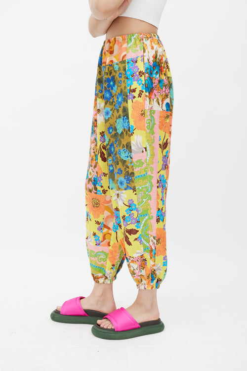 Zimmermann Pink 
Multicolour Floral Linen Trouser