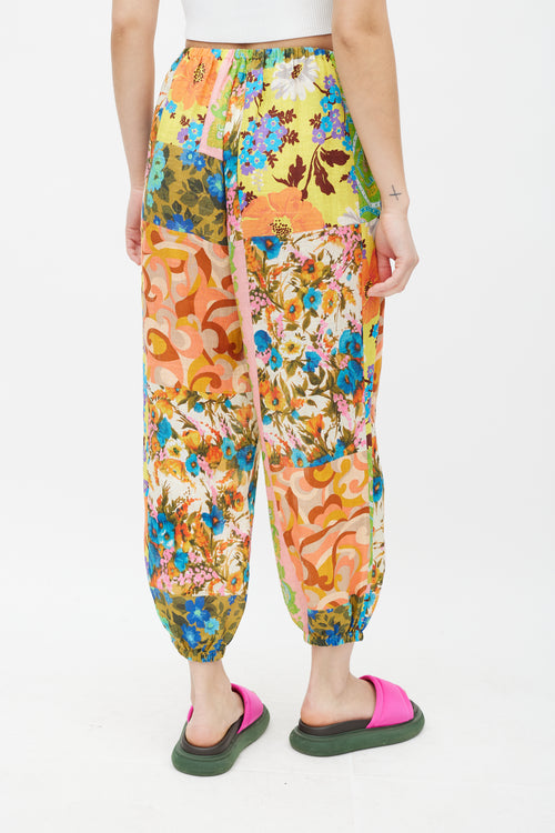 Zimmermann Pink 
Multicolour Floral Linen Trouser