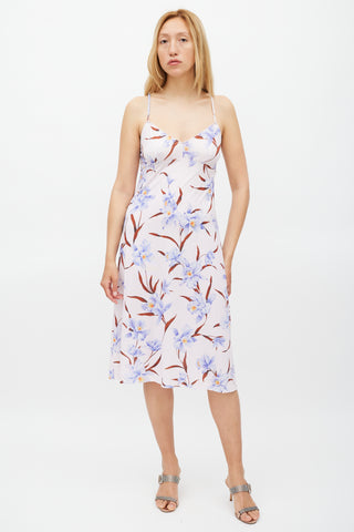 Zimmermann Pink 
Multicolour Floral Slip Dress