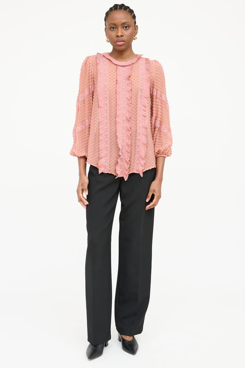 Zimmermann Sheer Ruffle Embellished Blouse