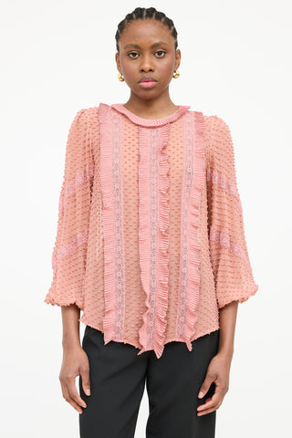 Zimmermann Sheer Ruffle Embellished Blouse