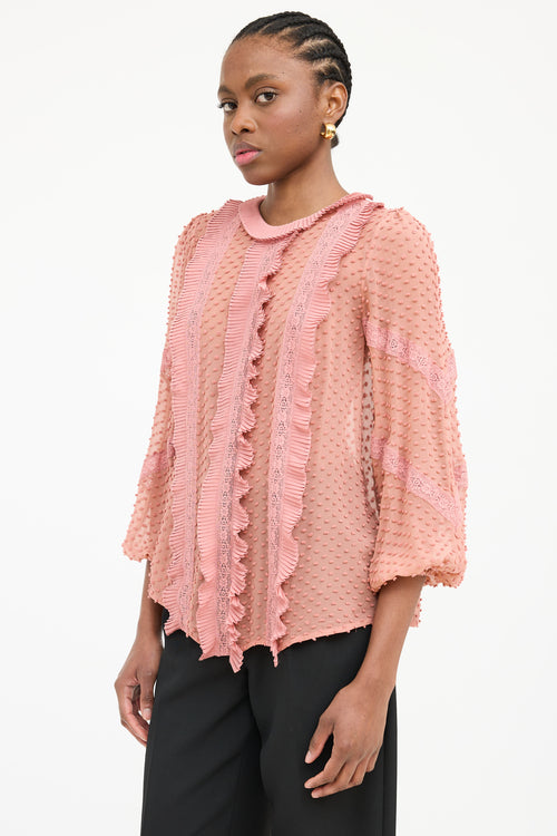 Zimmermann Sheer Ruffle Embellished Blouse