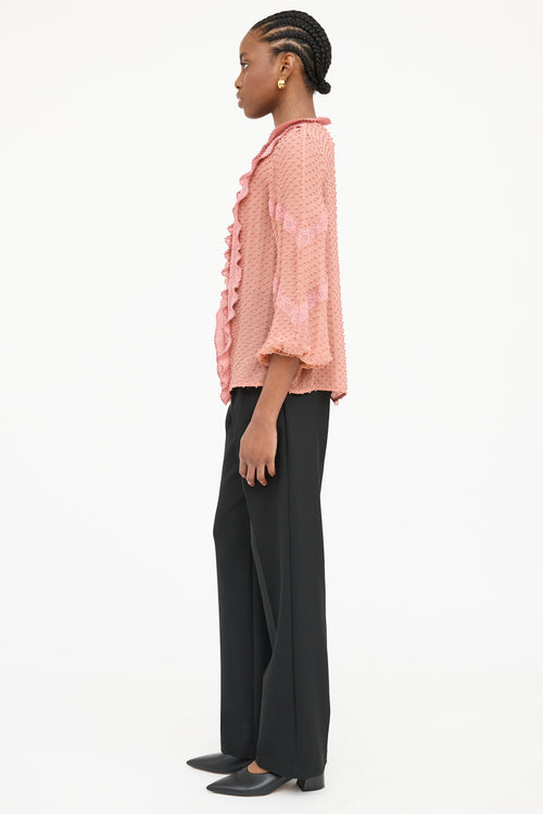 Zimmermann Sheer Ruffle Embellished Blouse