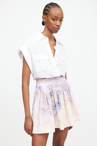 Zimmermann Purple 
Multi Blue Paradise Shirt Dress