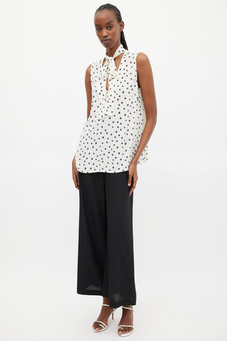 Zimmermann White 
Black Silk Dots Blouse