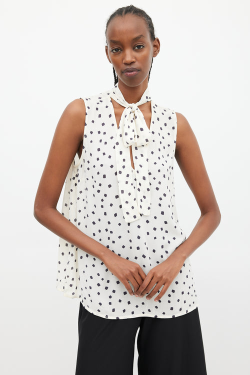 Zimmermann White 
Black Silk Dots Blouse