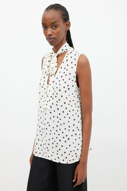 Zimmermann White 
Black Silk Dots Blouse