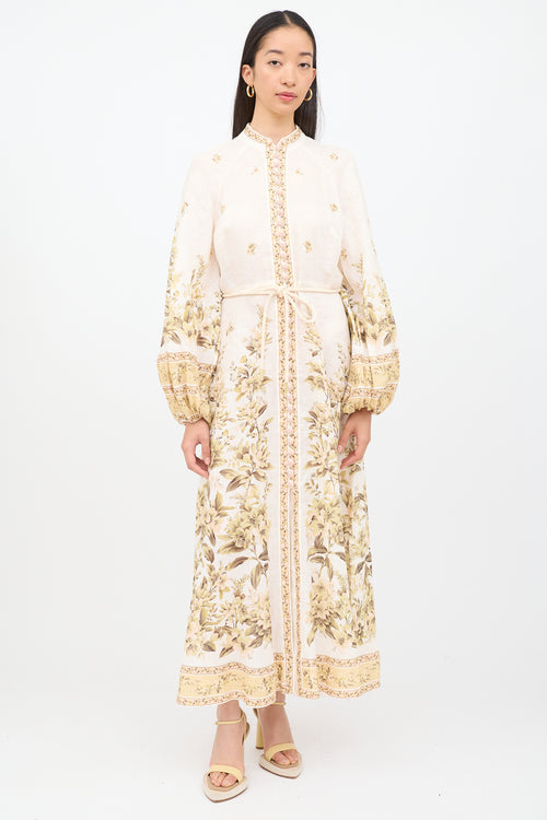 Zimmermann White Floral Long Sleeve Dress