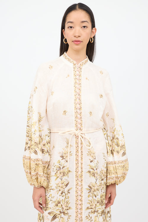 Zimmermann White Floral Long Sleeve Dress