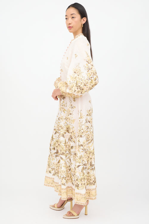 Zimmermann White Floral Long Sleeve Dress