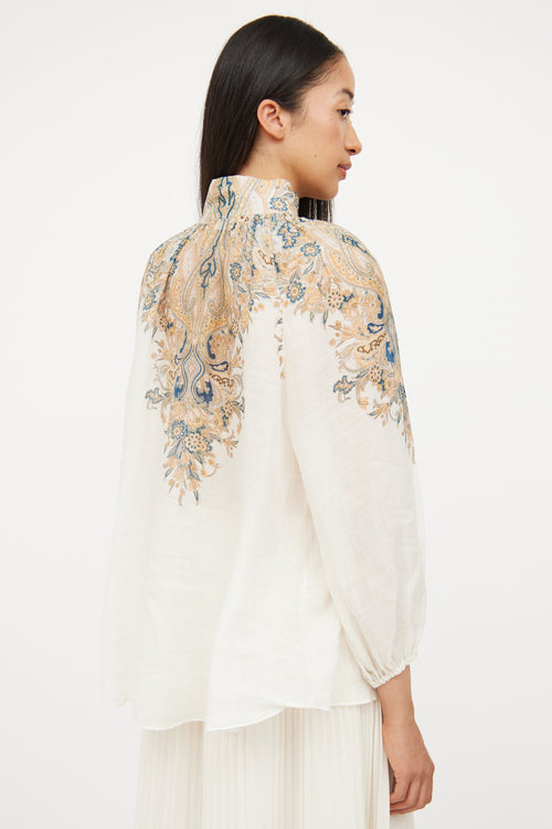 Zimmermann Cream 
Multi Floral Blouse