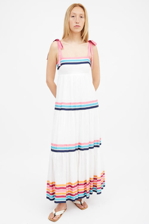 Zimmermann White 
Multi Lulu Ribbon Tiered Dress