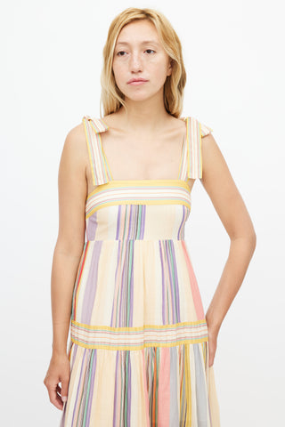 Zimmermann Yellow 
Multicolour Striped Maxi Dress