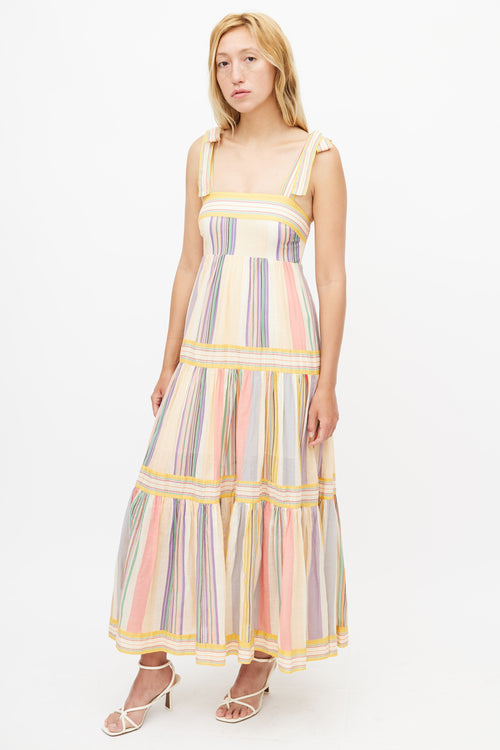 Zimmermann Yellow 
Multicolour Striped Maxi Dress