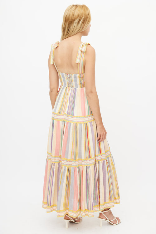 Zimmermann Yellow 
Multicolour Striped Maxi Dress