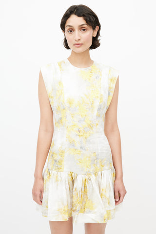 Zimmermann Yellow 
White Botanica Flounce Dress