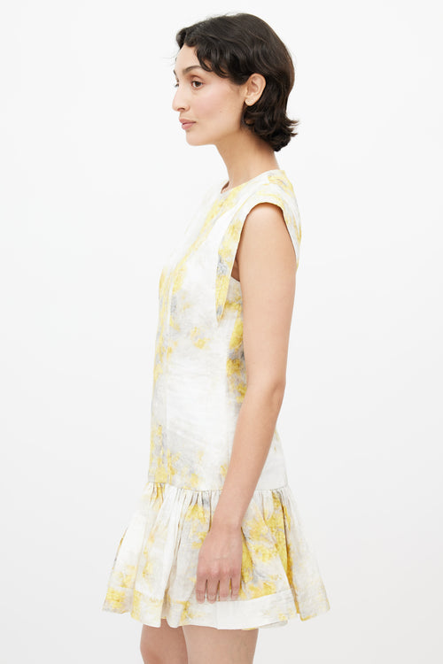 Zimmermann Yellow 
White Botanica Flounce Dress