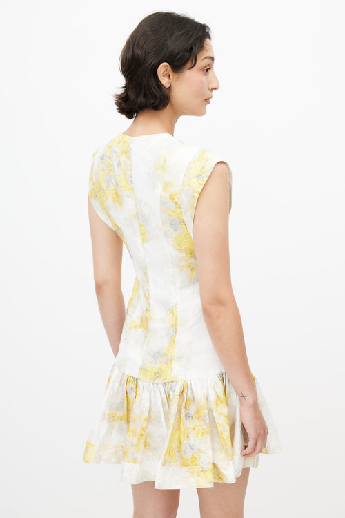 Zimmermann Yellow 
White Botanica Flounce Dress