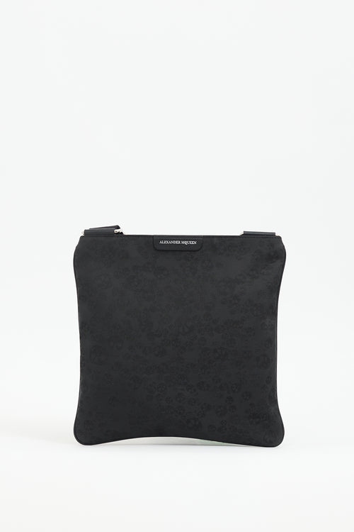 Alexander McQueen Black Canvas Skull Crossbody Bag