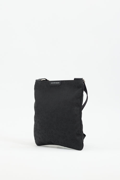 Alexander McQueen Black Canvas Skull Crossbody Bag