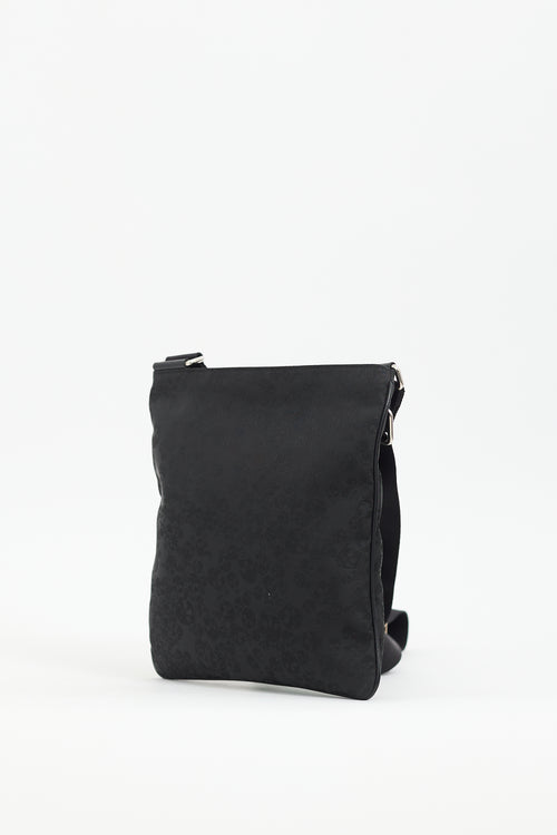 Alexander McQueen Black Canvas Skull Crossbody Bag