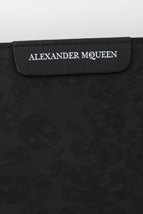 Alexander McQueen Black Canvas Skull Crossbody Bag