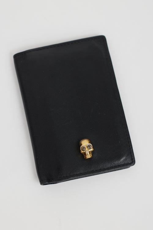 Alexander McQueen Black Leather Skull Cardholder