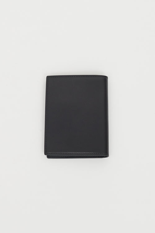 Alexander McQueen Black Leather Logo Passport Holder