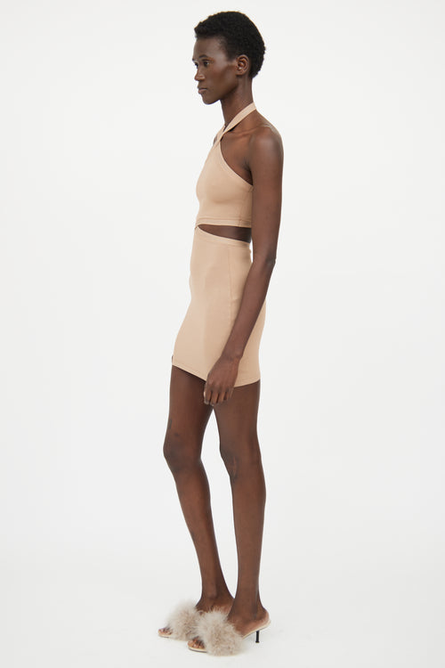 Alexander Wang Brown Cutout Logo Dress