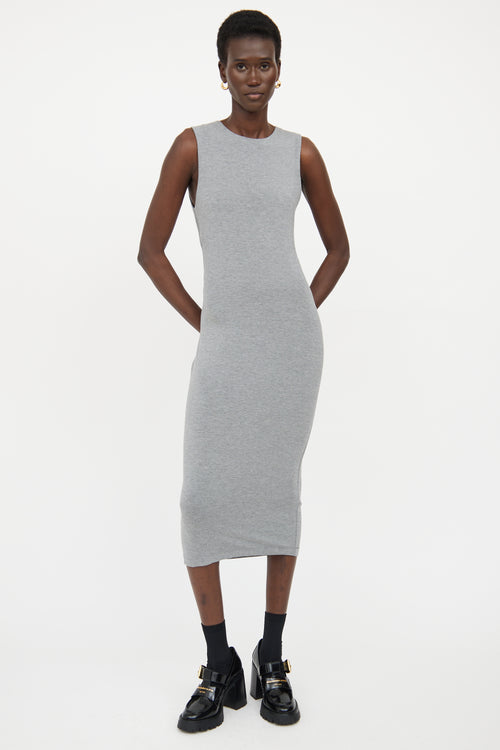 T by Alexander Wang Grey Cutout Sleevless Dress