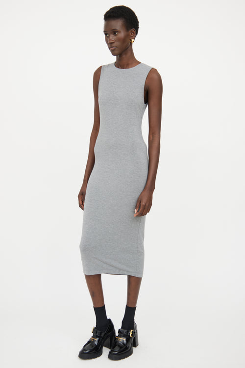 T by Alexander Wang Grey Cutout Sleevless Dress