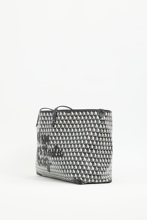 Anya Hindmarch Black 
White "I Am A Plastic Bag" Tote