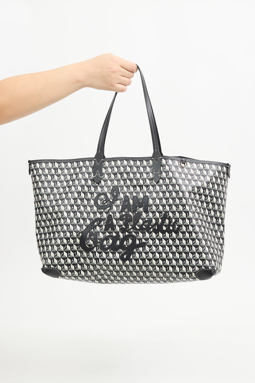 Anya Hindmarch Black 
White "I Am A Plastic Bag" Tote