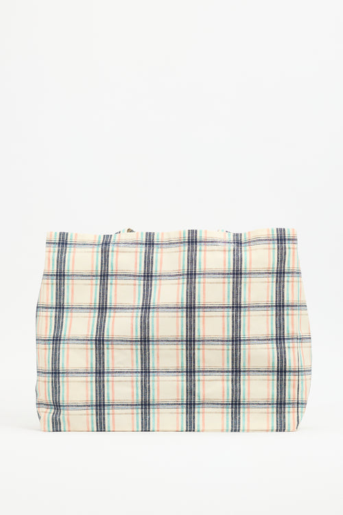 A.P.C. Cream 
Multi Canvas Diane Checked Tote