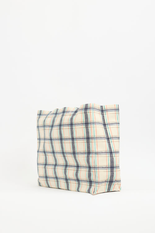 A.P.C. Cream 
Multi Canvas Diane Checked Tote