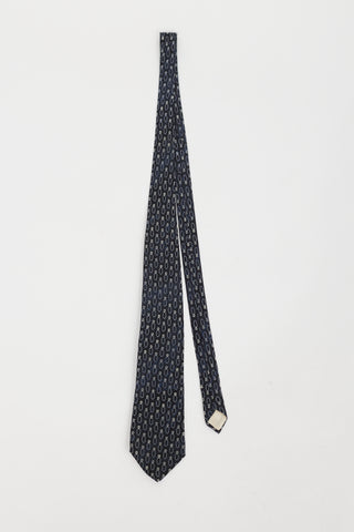 Pierre Balmain Vintage Blue Circle Pattern Tie