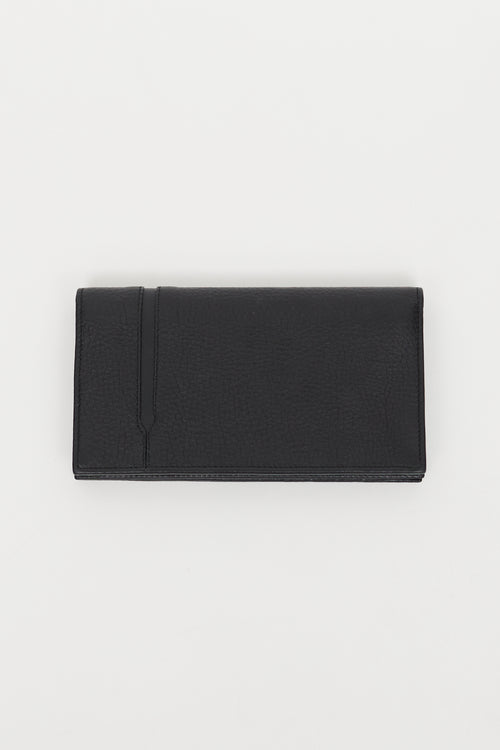 Bulgari Black Leather Long Bi-Fold Wallet