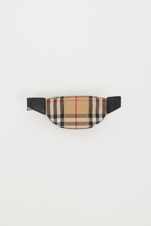 Burberry Beige Archive Check Sonny Bum Bag Keychain