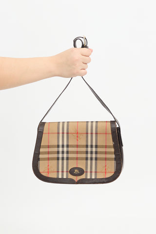 Burberry Vintage Brown Haymarket Crossbody Bag