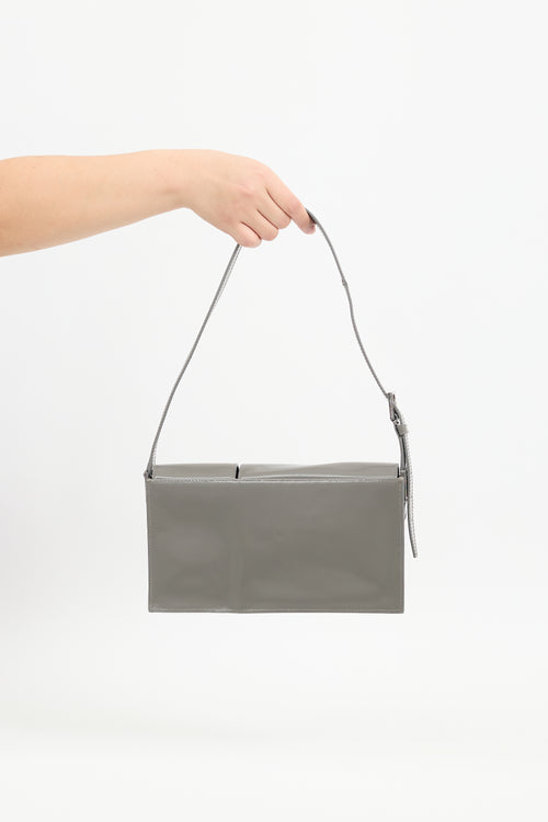 By Far Grey Patent Leather Billy Bag