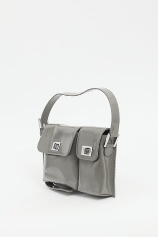 By Far Grey Patent Leather Billy Bag