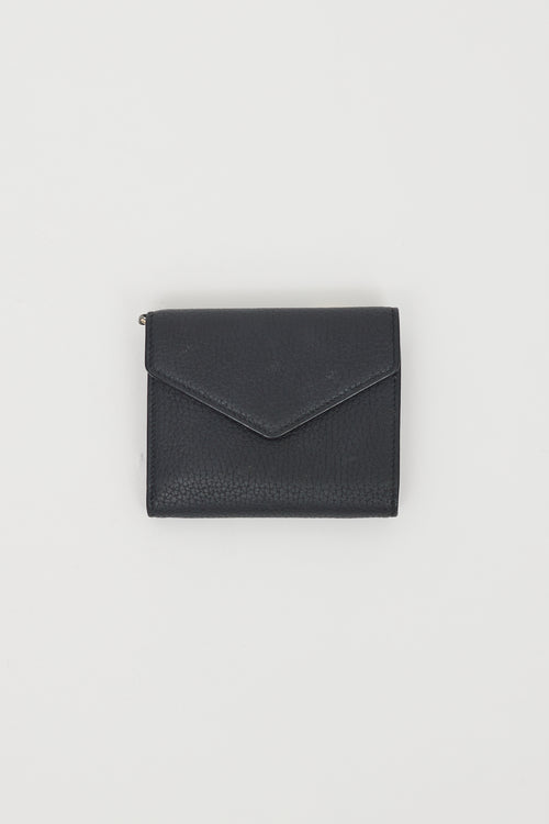 Dior Black 
Purple Leather Bi-Fold Wallet