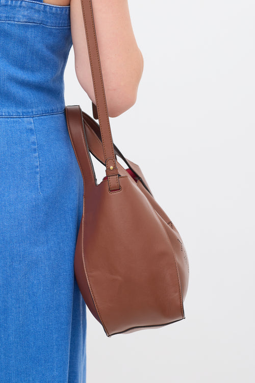 Stella McCartney Brown Vegan Leather Sierra Logo Tote