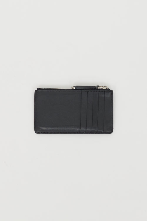 Fendi Black Leather 
Fur Monster Zip Cardholder