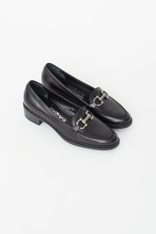 Salvatore Ferragamo Black Leather Loafer