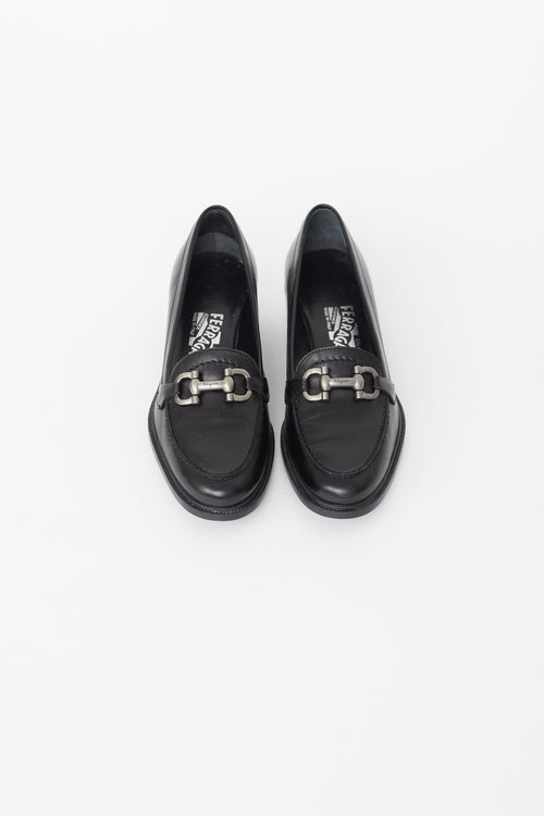 Salvatore Ferragamo Black Leather Loafer