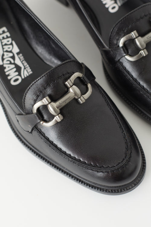 Salvatore Ferragamo Black Leather Loafer