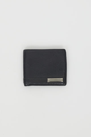 Gucci Black Leather Guccissima Bi-Fold Wallet