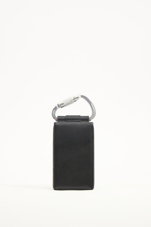 Heliot Emil Black Leather Phone Sling Harness Bag